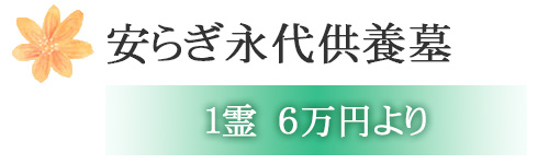 安らぎ永代供養墓　1霊6万円より