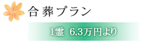 合葬プラン　1霊6.3万円より